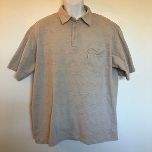 Men’s Tan Cabelas Polo Textured Large Short Sleeve
